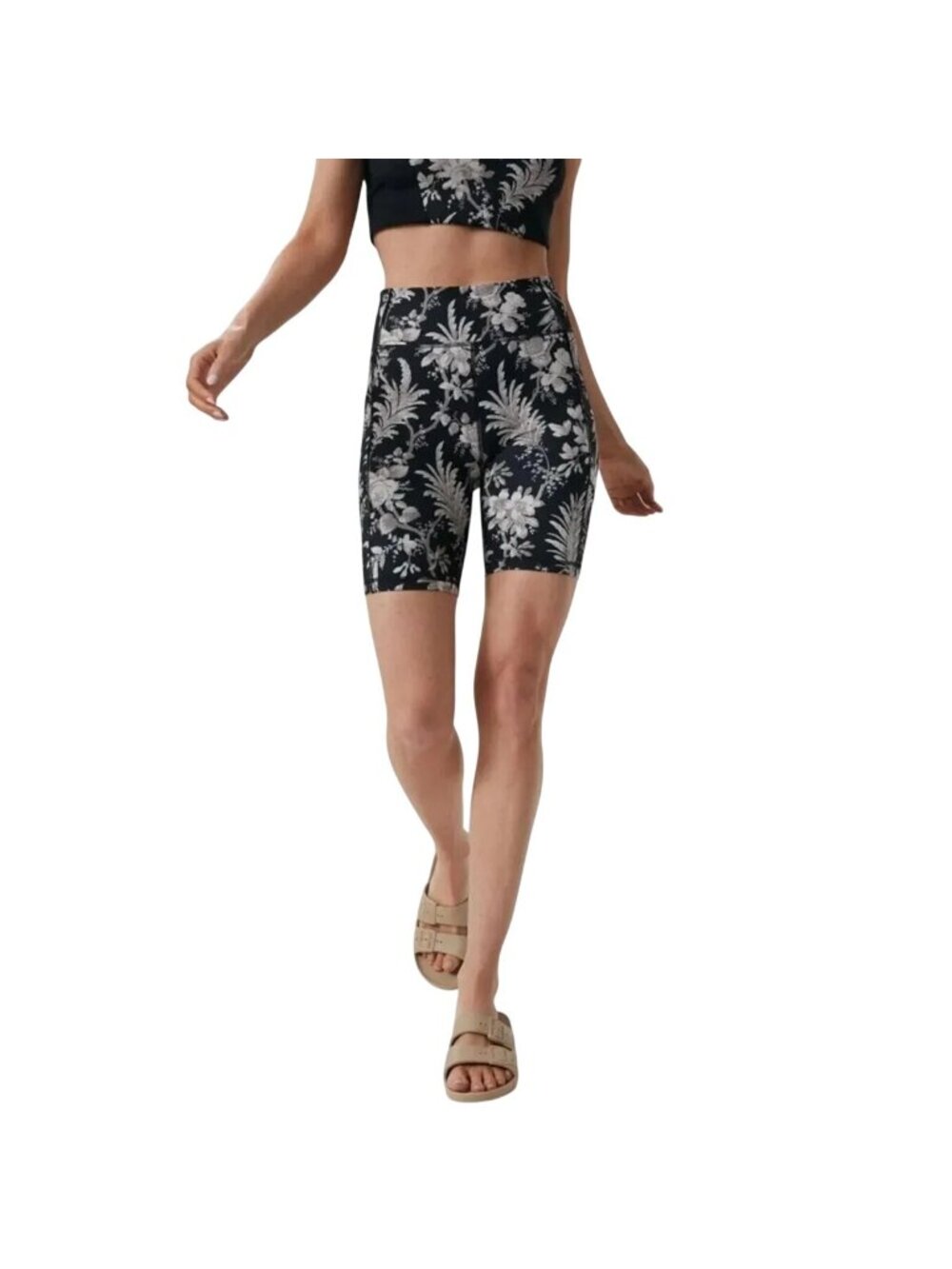 Tuckernuck Tnuck Sport Ojai Vines Ava Bike Shorts in Black Small New Womens